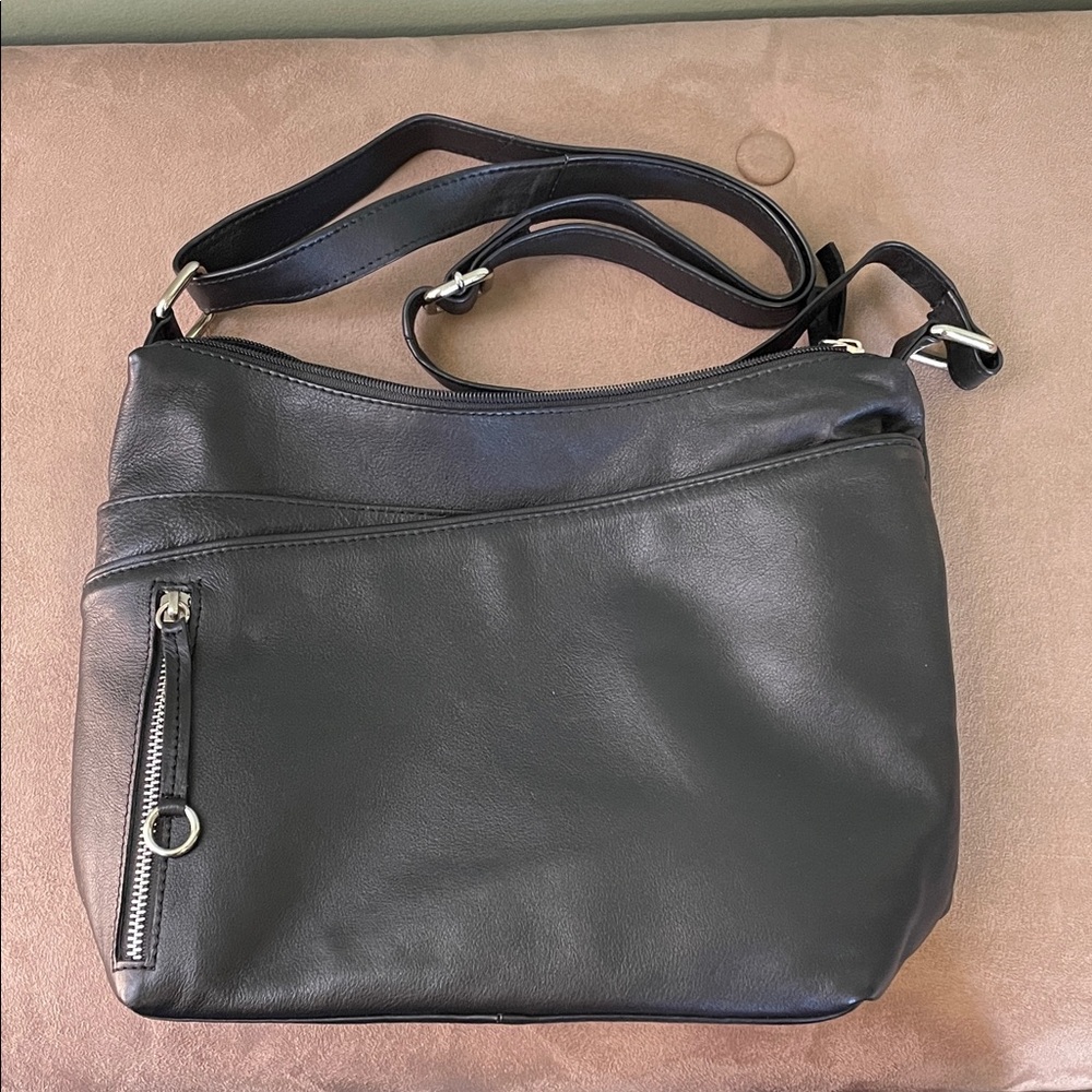 Black Soft Leather Crossbody Bag NWOT